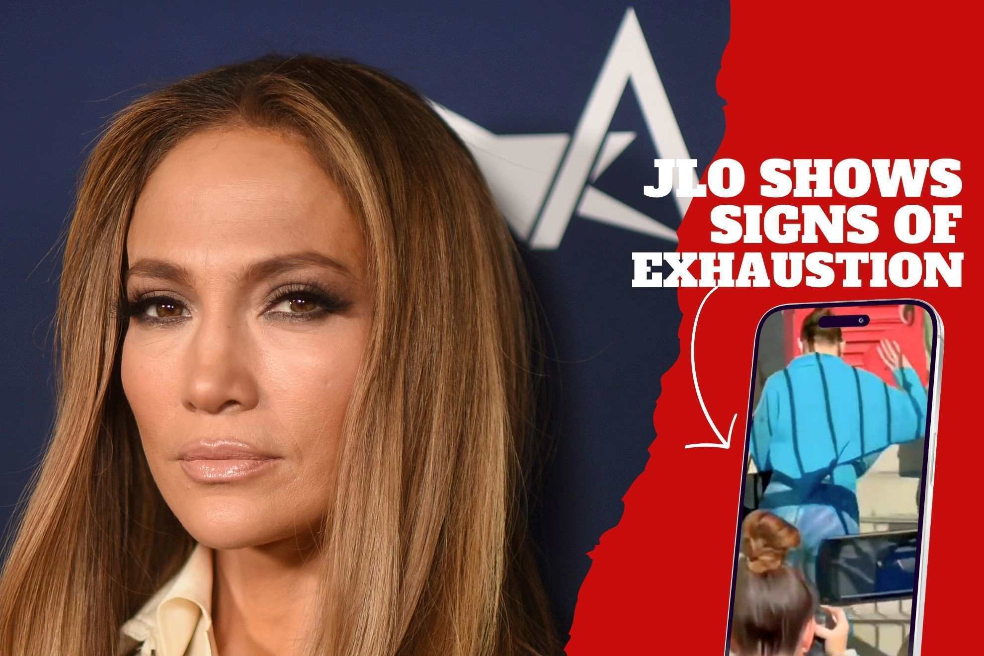 Jennifer Lopez shows signs of exhaustion as paparazzi crowd her gym visit