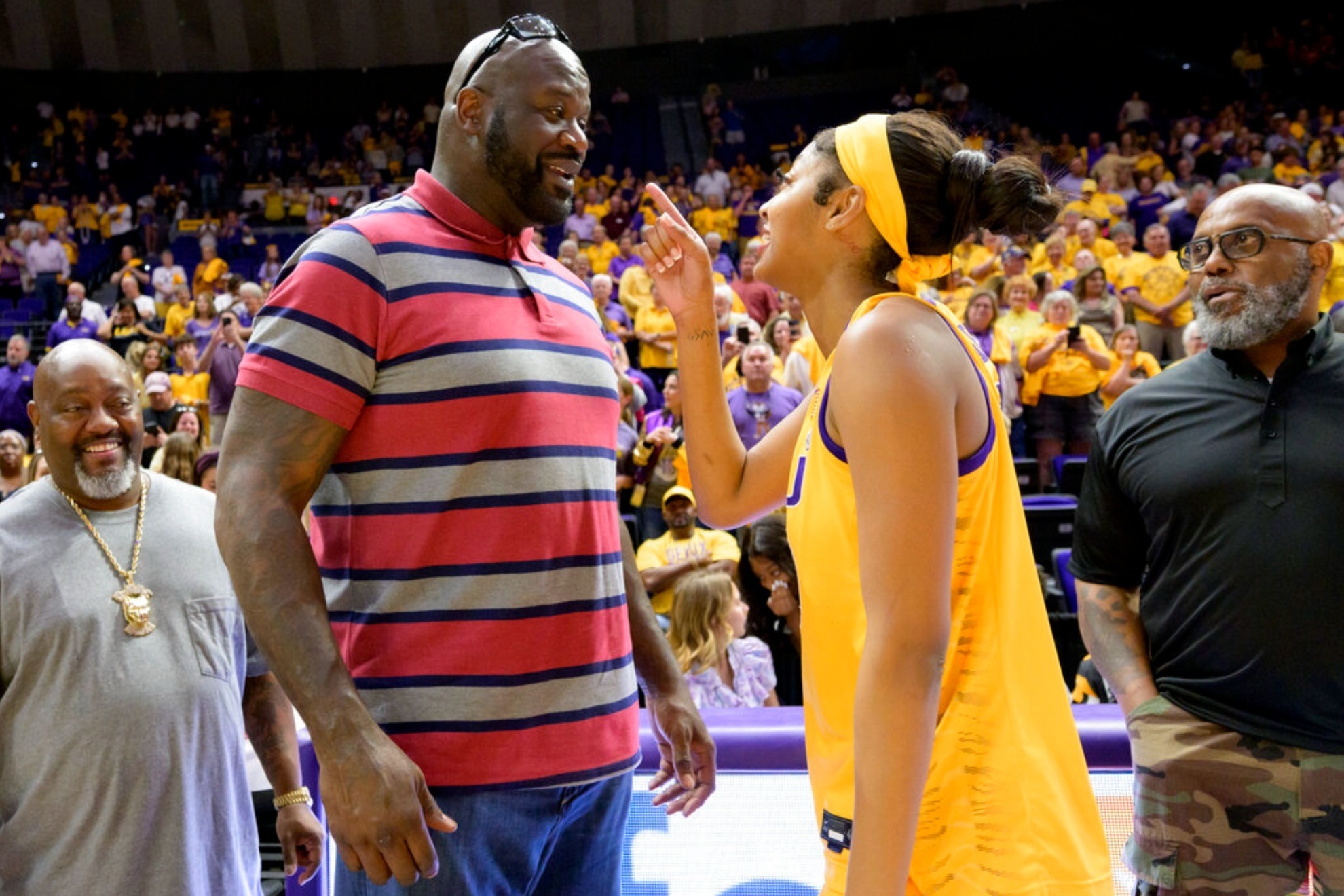 Shaquille ONeal and Angel Reese