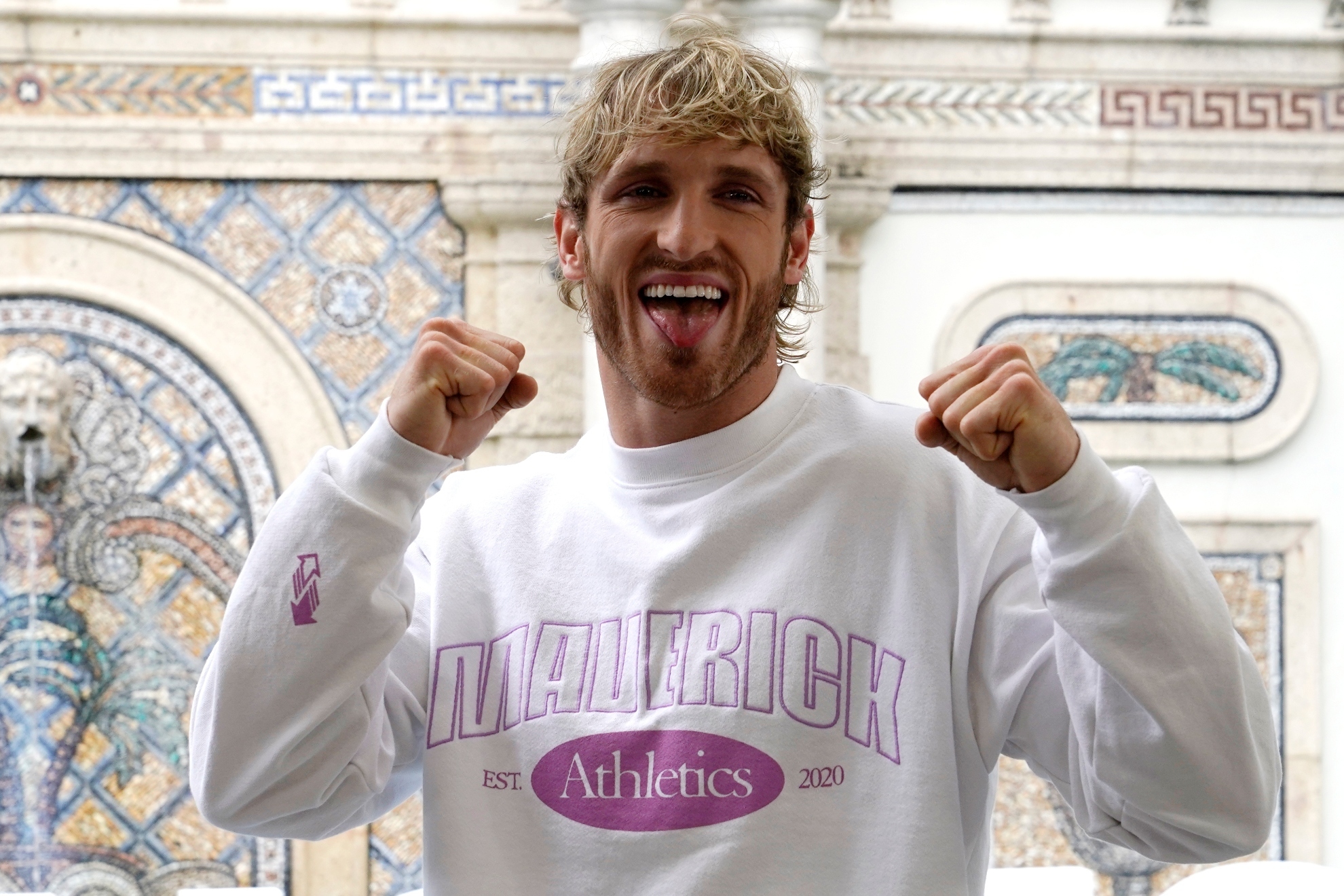 Logan Paul poses for a photograph during a press event, Thursday, June 3, 2021, in Miami Beach, Fla. Paul will fight Floyd Mayweather in an exhibition boxing match at the Hard Rock Stadium in Miami Gardens, Fla. Sunday.